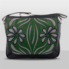 Folk Flowers Print Floral Pattern Ethnic Art Messenger Bag by Eskimos