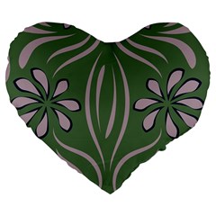 Folk Flowers Print Floral Pattern Ethnic Art Large 19  Premium Flano Heart Shape Cushions by Eskimos