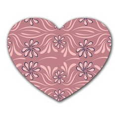 Folk Flowers Print Floral Pattern Ethnic Art Heart Mousepads by Eskimos