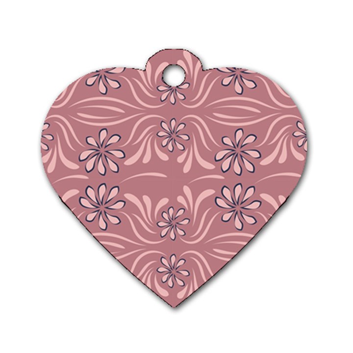 Folk flowers print Floral pattern Ethnic art Dog Tag Heart (One Side)