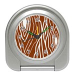 Wooden Texture Vector Background Travel Alarm Clock Front