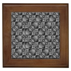 Black And Grey Rocky Geometric Pattern Design Framed Tile by dflcprintsclothing