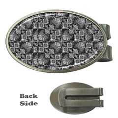 Black And Grey Rocky Geometric Pattern Design Money Clips (oval)  by dflcprintsclothing