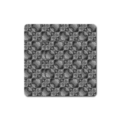 Black And Grey Rocky Geometric Pattern Design Square Magnet by dflcprintsclothing