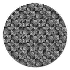 Black And Grey Rocky Geometric Pattern Design Magnet 5  (round) by dflcprintsclothing