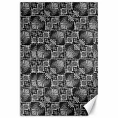 Black And Grey Rocky Geometric Pattern Design Canvas 12  X 18 