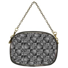 Black And Grey Rocky Geometric Pattern Design Chain Purse (two Sides)