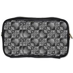 Black And Grey Rocky Geometric Pattern Design Toiletries Bag (two Sides) by dflcprintsclothing