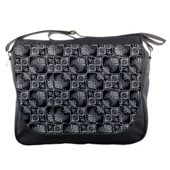 Black And Grey Rocky Geometric Pattern Design Messenger Bag by dflcprintsclothing