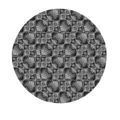 Black And Grey Rocky Geometric Pattern Design Mini Round Pill Box by dflcprintsclothing