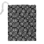 Black And Grey Rocky Geometric Pattern Design Drawstring Pouch (4XL) Back