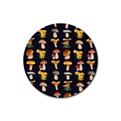 Butterfly Rainbow  Believe In Yourself Adjuste Mushroom Blanket Navy Blue Rubber Coaster (round) by AFADesignsCo