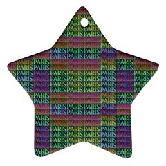 Paris Words Motif Colorful Pattern Ornament (star) by dflcprintsclothing