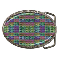 Paris Words Motif Colorful Pattern Belt Buckles