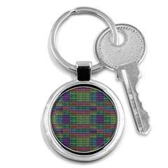 Paris Words Motif Colorful Pattern Key Chain (round)