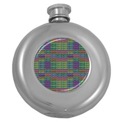 Paris Words Motif Colorful Pattern Round Hip Flask (5 Oz) by dflcprintsclothing