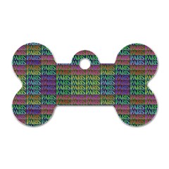 Paris Words Motif Colorful Pattern Dog Tag Bone (one Side)