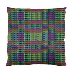 Paris Words Motif Colorful Pattern Standard Cushion Case (one Side) by dflcprintsclothing