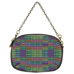 Paris Words Motif Colorful Pattern Chain Purse (two Sides) by dflcprintsclothing