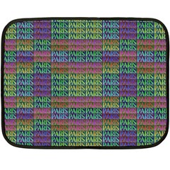 Paris Words Motif Colorful Pattern Fleece Blanket (mini) by dflcprintsclothing