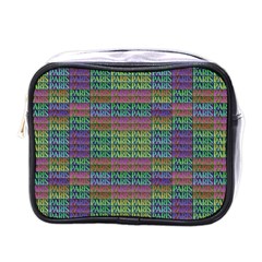 Paris Words Motif Colorful Pattern Mini Toiletries Bag (one Side) by dflcprintsclothing