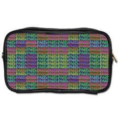 Paris Words Motif Colorful Pattern Toiletries Bag (one Side) by dflcprintsclothing