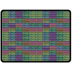 Paris Words Motif Colorful Pattern Fleece Blanket (large)  by dflcprintsclothing