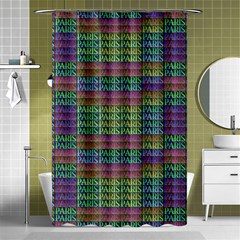 Paris Words Motif Colorful Pattern Shower Curtain 48  X 72  (small)  by dflcprintsclothing