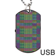 Paris Words Motif Colorful Pattern Dog Tag Usb Flash (two Sides) by dflcprintsclothing