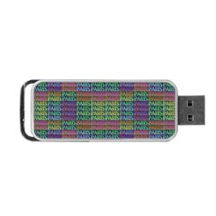 Paris Words Motif Colorful Pattern Portable Usb Flash (two Sides) by dflcprintsclothing