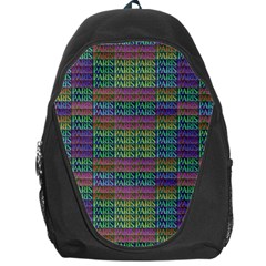 Paris Words Motif Colorful Pattern Backpack Bag by dflcprintsclothing