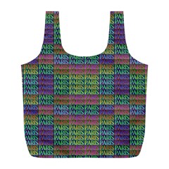 Paris Words Motif Colorful Pattern Full Print Recycle Bag (l) by dflcprintsclothing