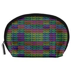 Paris Words Motif Colorful Pattern Accessory Pouch (large) by dflcprintsclothing