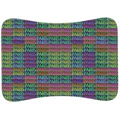 Paris Words Motif Colorful Pattern Velour Seat Head Rest Cushion by dflcprintsclothing