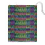 Paris Words Motif Colorful Pattern Drawstring Pouch (4XL) Front