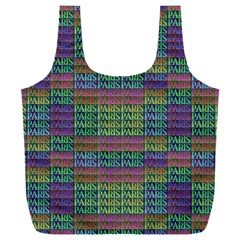 Paris Words Motif Colorful Pattern Full Print Recycle Bag (xxl) by dflcprintsclothing