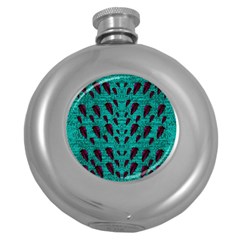 Leaves On Adorable Peaceful Captivating Shimmering Colors Round Hip Flask (5 Oz) by pepitasart