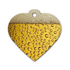 Beer Bubbles Dog Tag Heart (two Sides) by Wegoenart