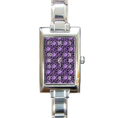 Electric Neon Abstract Print Pattern Rectangle Italian Charm Watch by dflcprintsclothing