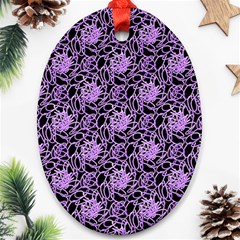 Electric Neon Abstract Print Pattern Ornament (oval) by dflcprintsclothing