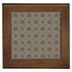 Stylized Cactus Motif Pattern Framed Tile by dflcprintsclothing