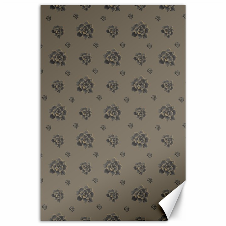 Stylized Cactus Motif Pattern Canvas 24  x 36 