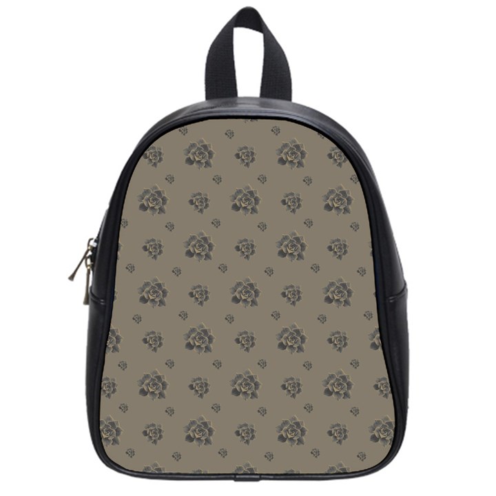 Stylized Cactus Motif Pattern School Bag (Small)