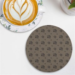 Stylized Cactus Motif Pattern Uv Print Round Tile Coaster by dflcprintsclothing