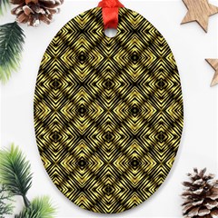 Tiled Mozaic Pattern, Gold And Black Color Symetric Design Ornament (oval)