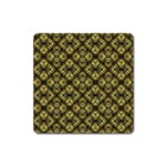 Tiled mozaic pattern, gold and black color symetric design Square Magnet Front