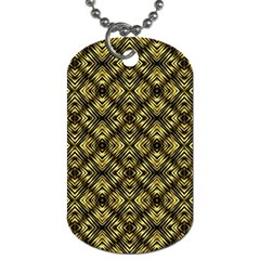 Tiled Mozaic Pattern, Gold And Black Color Symetric Design Dog Tag (two Sides) by Casemiro