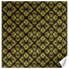 Tiled Mozaic Pattern, Gold And Black Color Symetric Design Canvas 20  X 20  by Casemiro