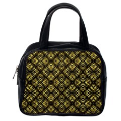 Tiled Mozaic Pattern, Gold And Black Color Symetric Design Classic Handbag (one Side) by Casemiro