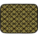 Tiled mozaic pattern, gold and black color symetric design Fleece Blanket (Mini) 35 x27  Blanket